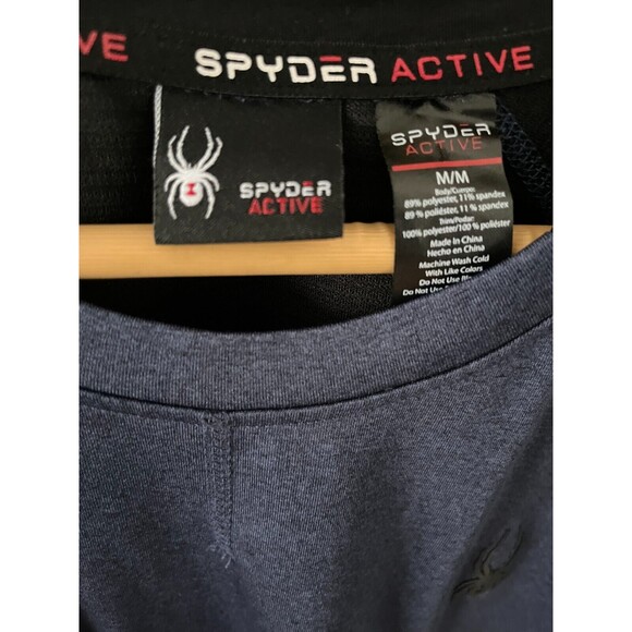 Spyder‎ Active Mens Medium Blue Long Sleeve Moisture Wicking Workout Shirt - Picture 4 of 5